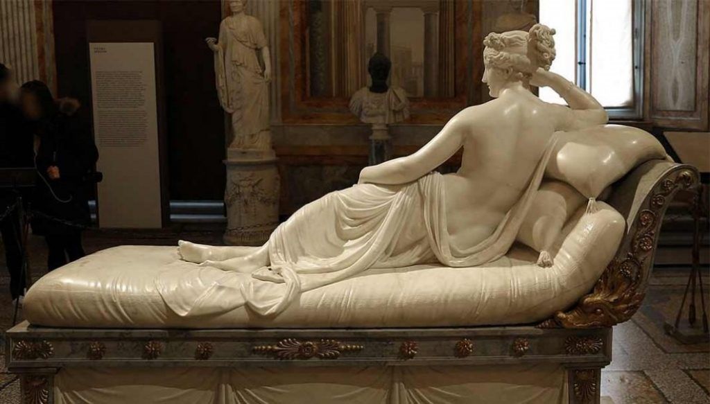 Paolina Borghese como Venus Victrix”, 1804-08. Galeria Borghese, Roma.