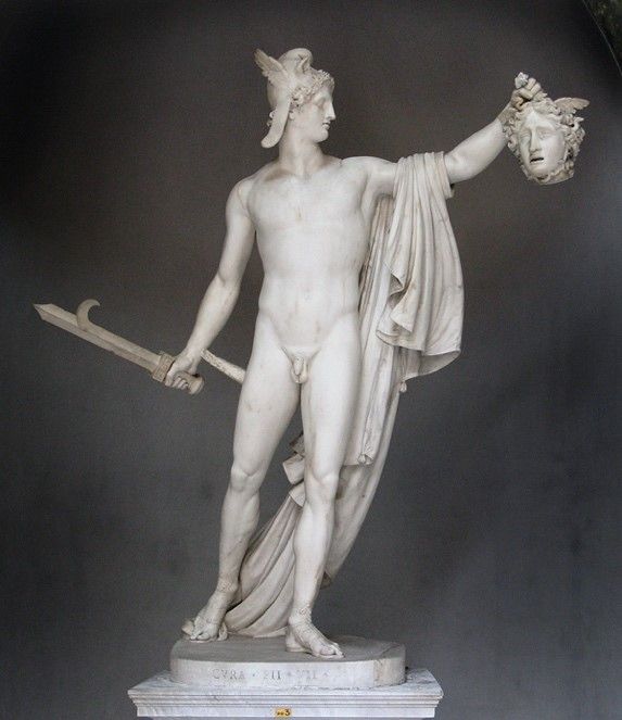 Perseu com a cabeça da Medusa, 1797. Museus Vaticanos, Cidade do Vaticano. Wikipedia Commons