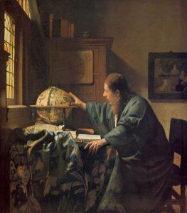 Vermeer, O Astrônomo, 1668. Louvre, Paris. Obra confiscada de Édouard de Rothschild, em Paris, em 1940. (Wikimedia Commons)