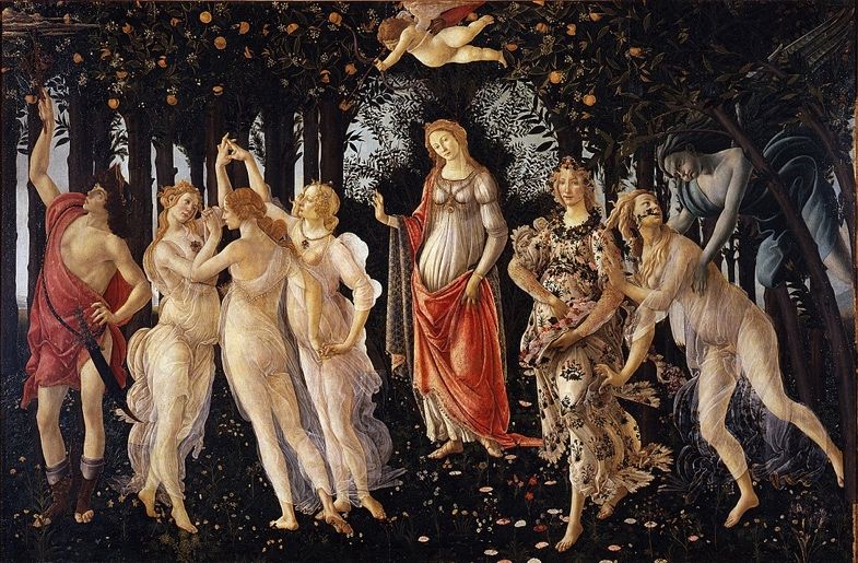 Primavera, c. 1480. Galleria degli. Uffizi, Florença. (Wikipedia Commons)